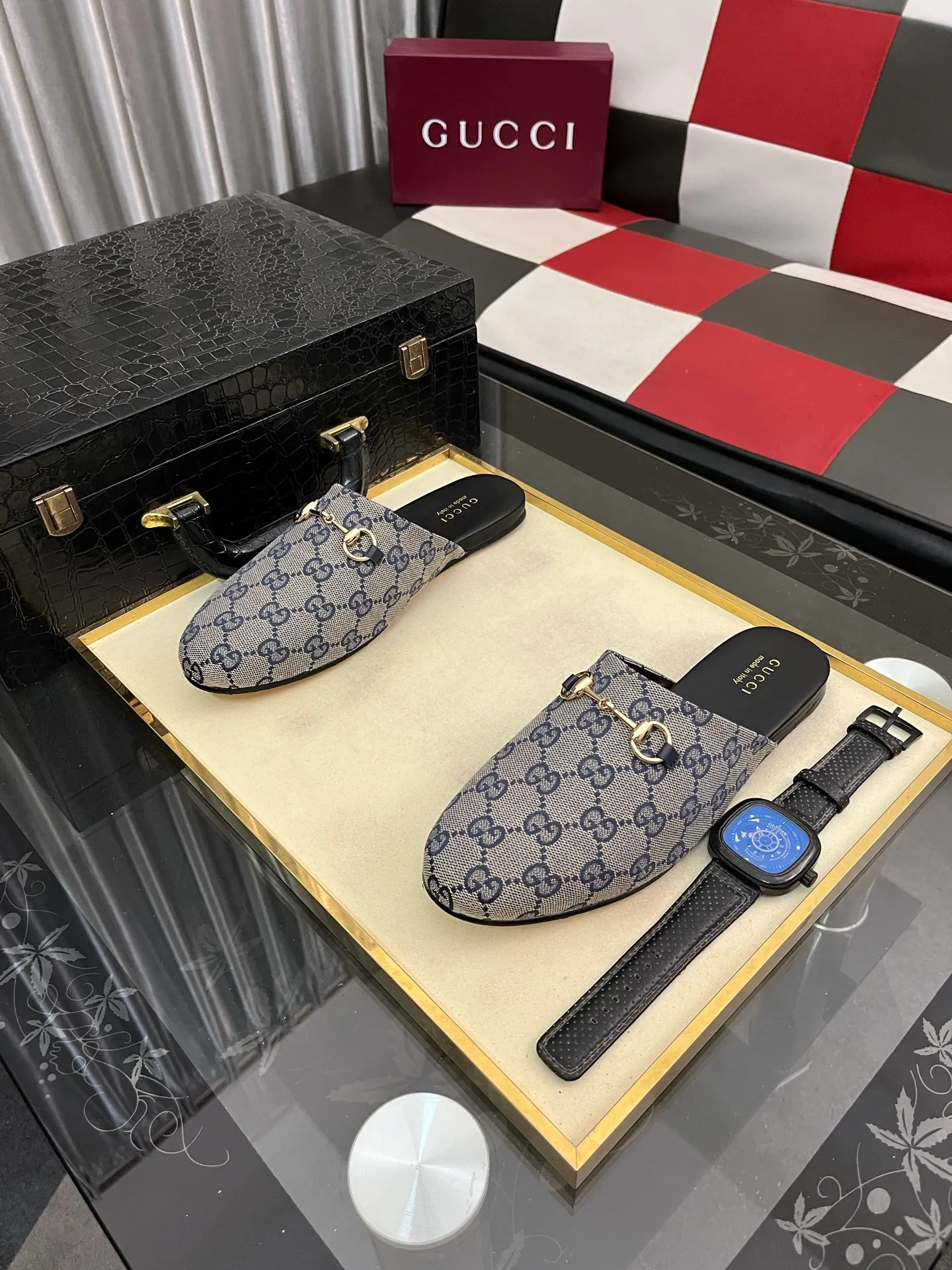 Men's shoes 💰480⌚️⌚️[Gucci] 2024 new season half-slip men's shoes, made of Italian imported first-layer frosted cowhide➕sheepskin lining, original hardware buckle, original combination wear-resistant outsole, real shot 🎬 Very comfortable on the feet, size 36-44